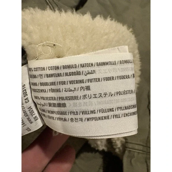 Abercrombie & Fitch A&F Womens Military Sherpa Lined OD Green Field Jacket Small - Picture 7 of 7